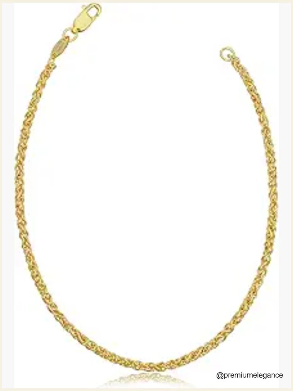 14k Yellow Gold Filled 2.5mm Wheat Chain Bracelet Unisex